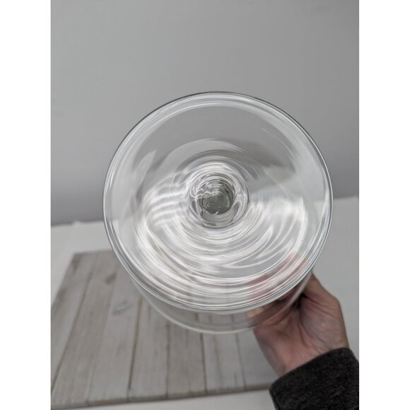 Crystal Romania Clear Glass Pedestal Dish Bowl 7 3/8" Tall Tulip Embossed - Picture 8 of 8